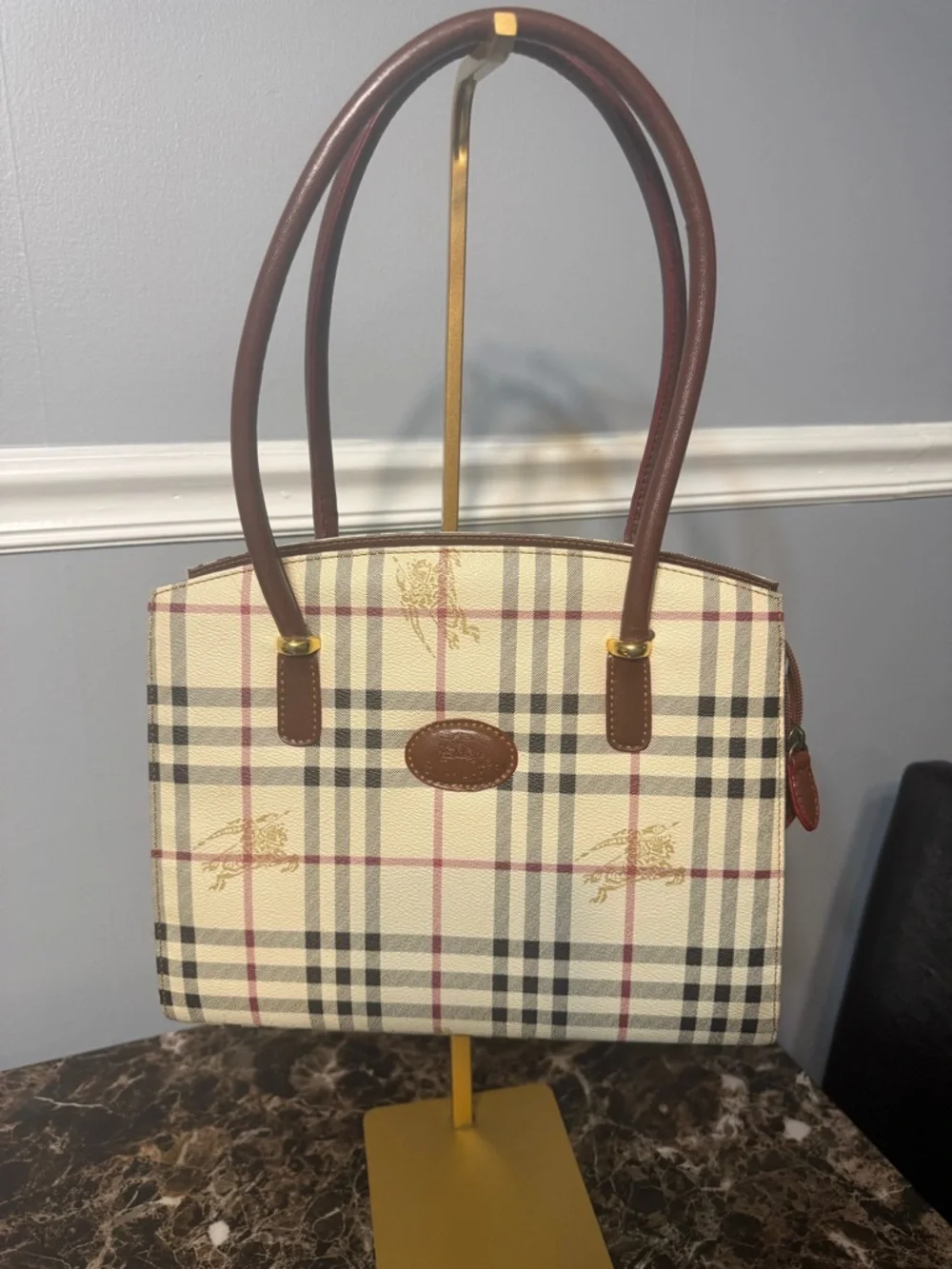 Vintage Burberry’s Haymarket Check Shoulder Bag 90s Nova Plaid Handbag - Picture 3 of 16